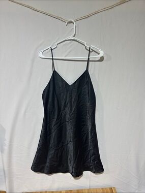 Lovers Lane Black Satin Slip with Delicate Label 0107